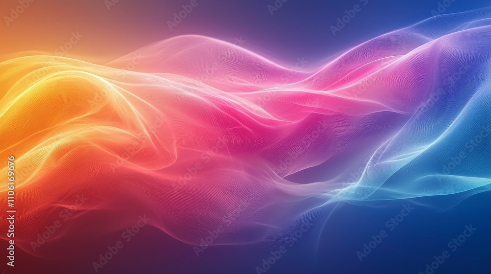 Aufkleber dynamic colorful waves abstract art digital visualization vibrant environment artistic perspective c