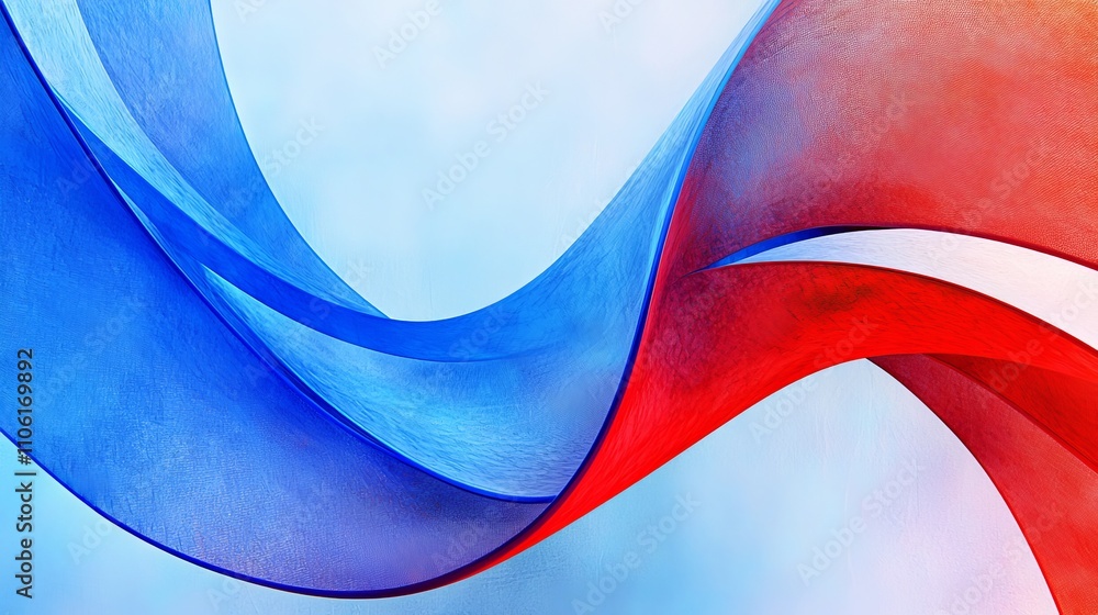 Aufkleber dynamic abstract waves studio space digital artwork modern design eye-level perspective movement and