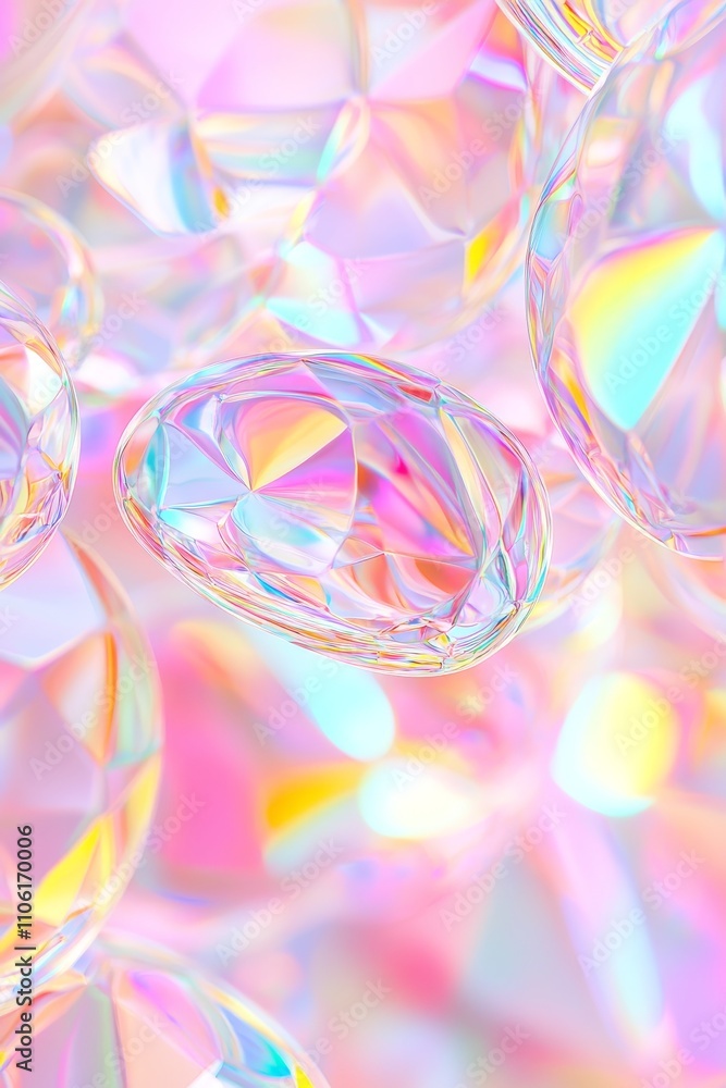 Aufkleber captivating crystal patterns abstract art digital creation colorful environment close-up view aesthe