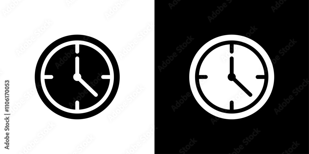 Poster clock icon design simple vector symbol
