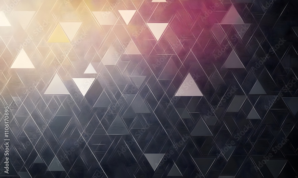 Poster a purple and purple abstract background with a geometric pattern of triangles, generative ai