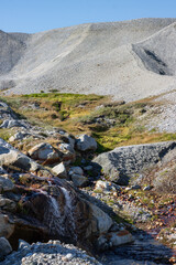 View of Qalerallit fjord and glacier in the south of Greenland