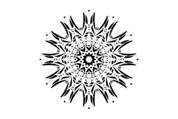Intricate Mandala Pattern Featuring Central Star and Decorative Motifs

