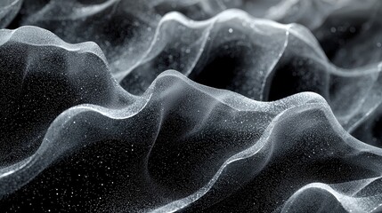 Obraz premium Dynamic waves of light and shadow abstract art digital environment close-up view evocative concept for visual experience