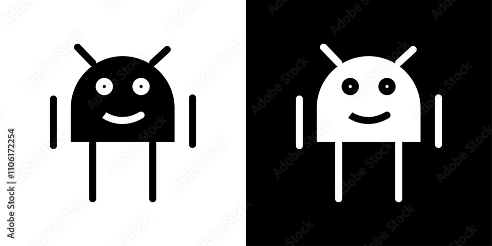 Poster robort icon design simple vector symbol