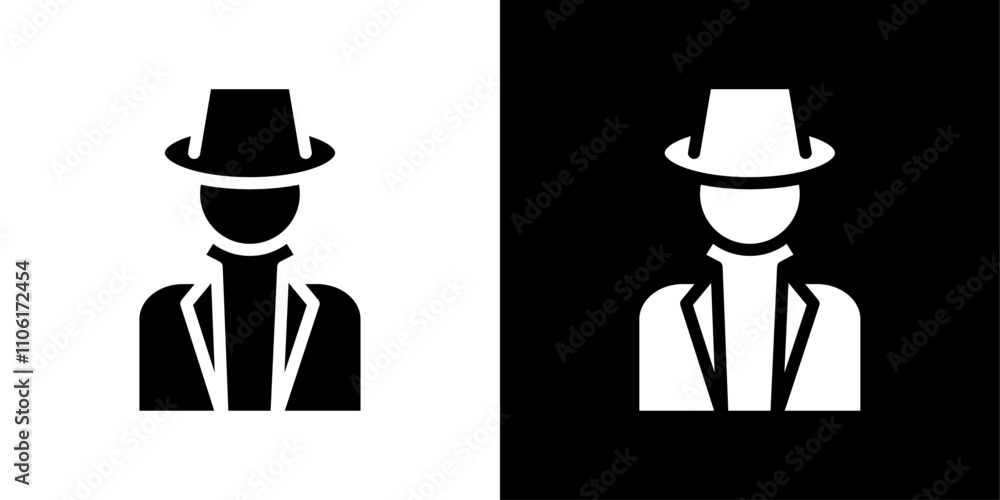 Poster secret agent icon design simple vector symbol