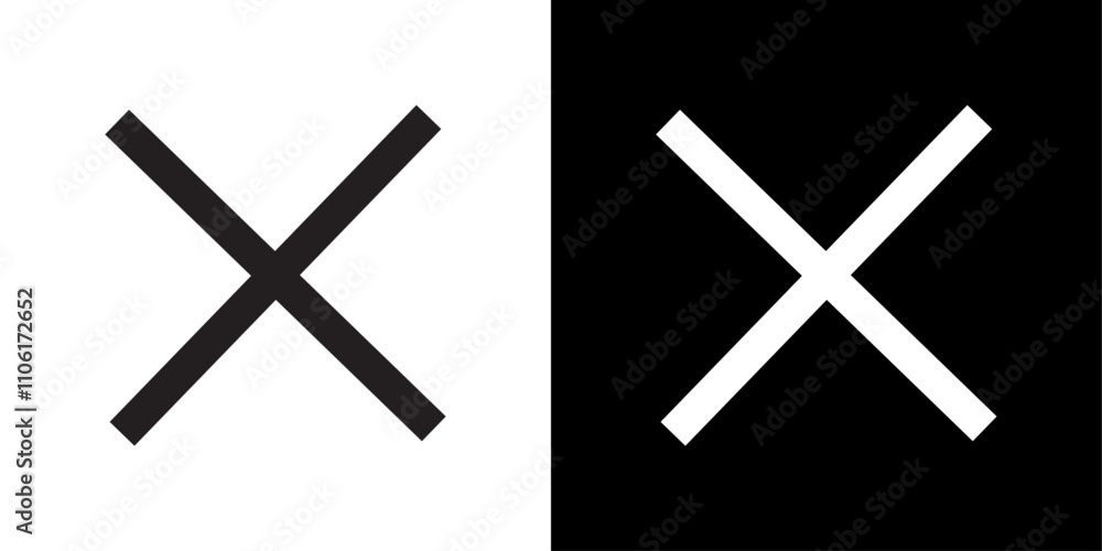 Poster simple cross line icon simple vector symbol