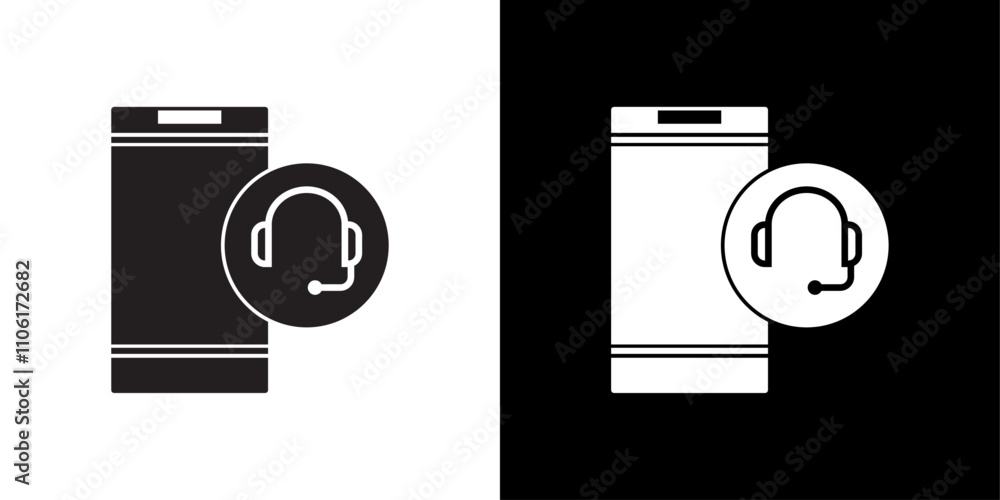 Poster smartphone help and support icon simple vector symbol