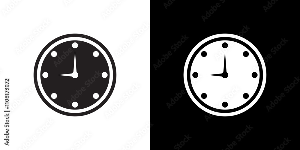 Poster time clock watch icon simple vector symbol