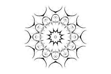 Elegant Mandala Illustration with Central Circle and Harmonious Balance
