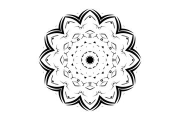 Meditative Mandala Design with Star Like Patterns and Plain Light Background
