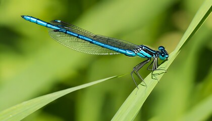 Macro photography of Blue Damsels