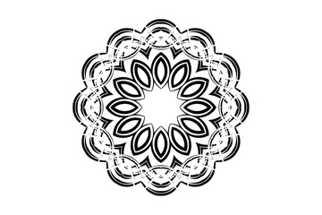 Decorative Mandala Design with Central Star and Intricate Radiating Shapes
