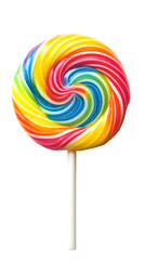 Twisting lollipop featuring spiraling isolated on transparent background