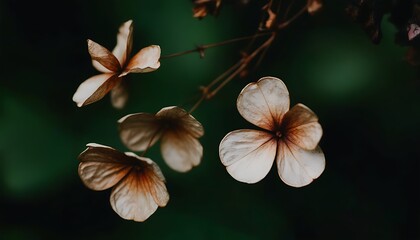 Close-up shot of exquisite dried flowers, showcasing the beauty of natural decay.