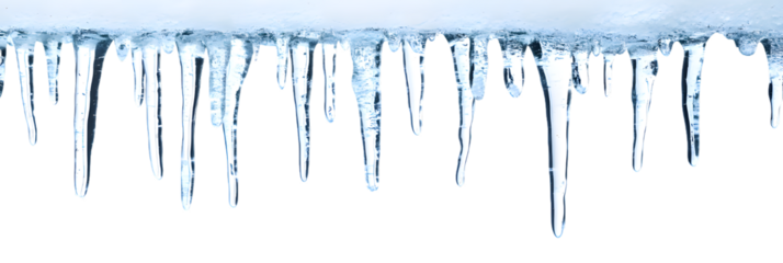 Icicles isolated on transparent background