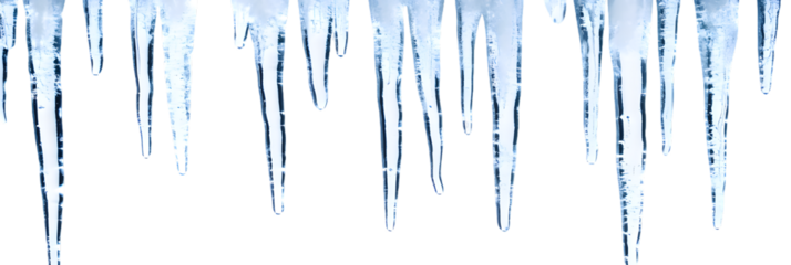 Icicles isolated on transparent background