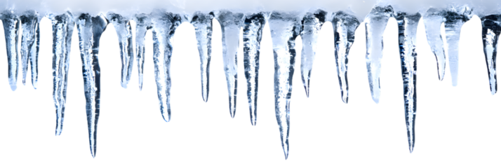 Icicles isolated on transparent background