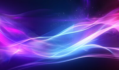 Obraz premium Abstract flowing neon wave purple background, Generative Ai 