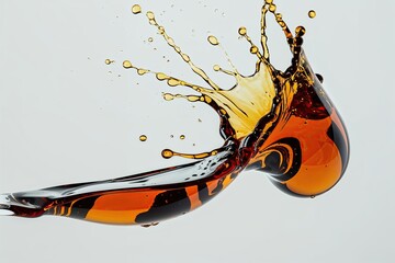 Isolated Vinegar Droplet Splash at Eye Level on White Background