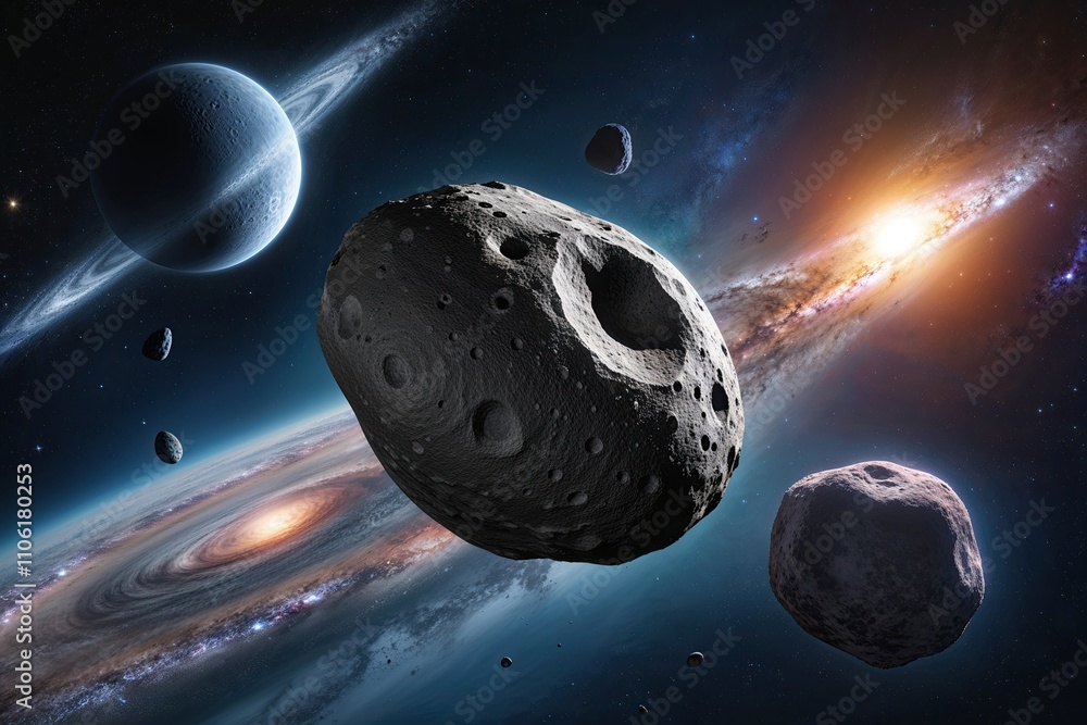 Poster asteroids and comets in space a distinct cosmic collection