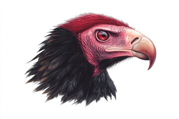 Turkey Vulture Portrait: Majestic Bird of Prey with Red Head in North Carolina