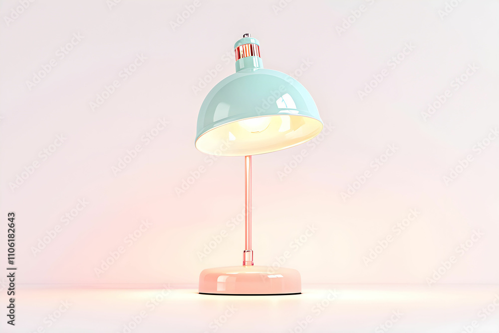 Aufkleber stylish minimalist table lamp on a smooth surface with soft ambient light, perfect for modern interi