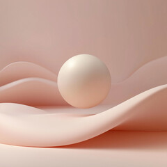 Minimalistic background design with abstract sphere, 3d