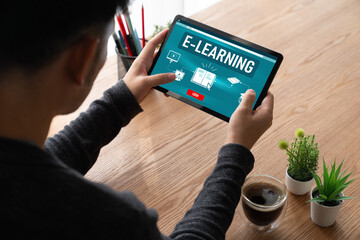 E-learning website with modish sofware for student to study online on the internet network