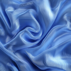 Obraz premium Wave, sheer blue nylon pleated fabric