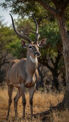 Fototapeta premium Greater kudu standing in the bush.