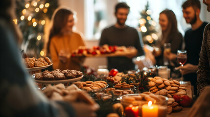 Christmas Cookie Exchange with Friends or Coworkers Swapping Homemade Treats