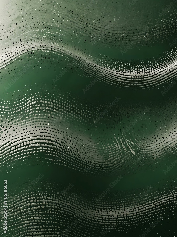 Aufkleber green and white halftone wave pattern creating a modern design.