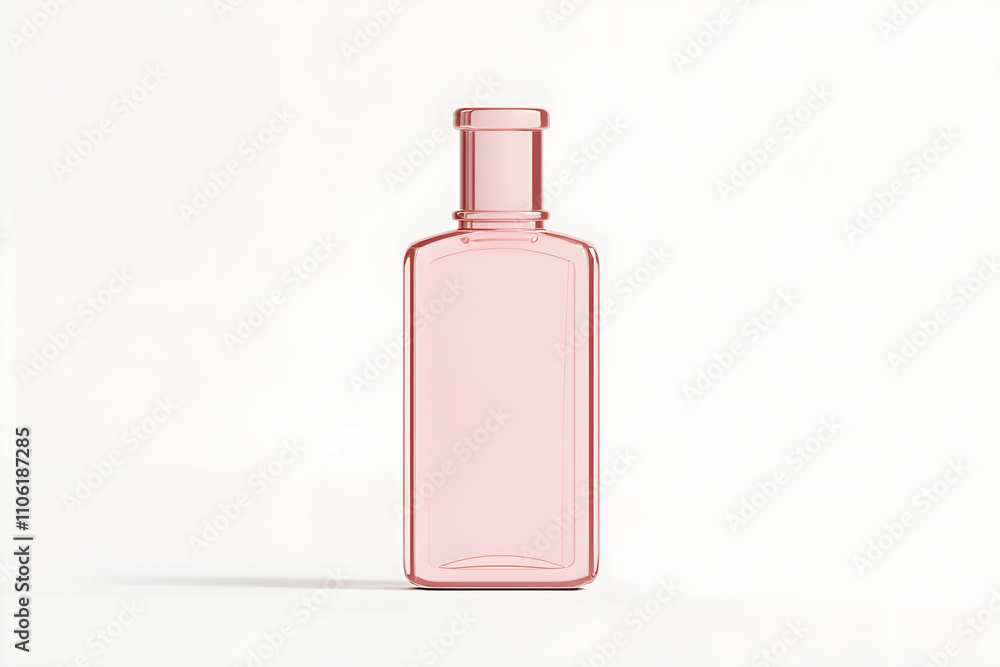 Poster elegant and simple glass bottle on neutral background with soft lighting for product display and cre