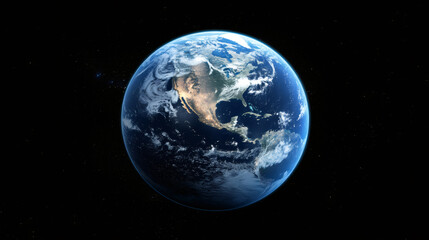 Obraz premium Earth's rotation in space, showcasing north and central america from outer space
