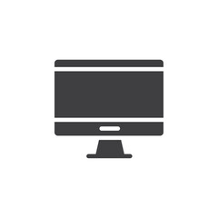 Computer icon simple vector symbol