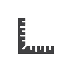 Degree square ruler icon simple vector symbol