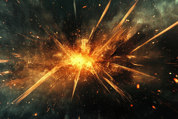 Fototapeta premium Fiery Cosmic Explosion in Space