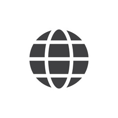 Globe grid icon simple vector symbol