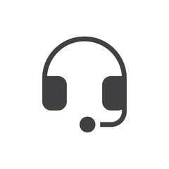 Headset icon simple vector symbol