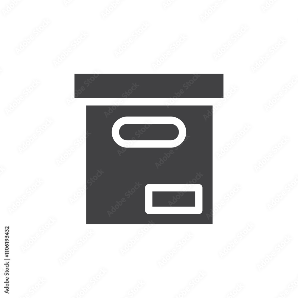 Poster office file box icon simple vector symbol