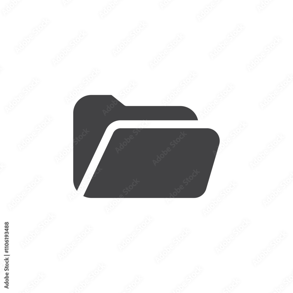 Poster open file folders icon simple vector symbol