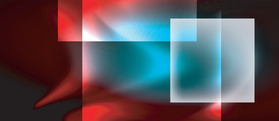 Obraz premium Glass squares with neon shiny light abstract background