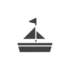 Sailboat icon simple vector symbol