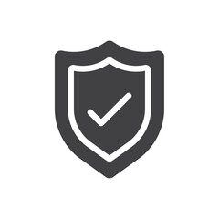 Security shield protected icon simple vector symbol