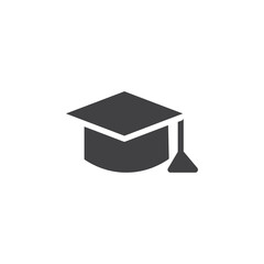 Square academic cap icon simple vector symbol