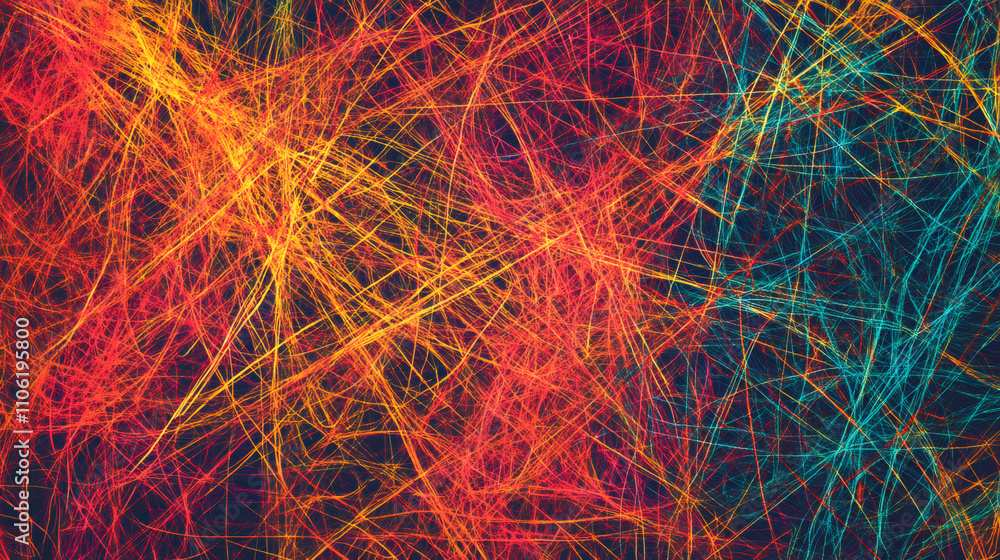 Poster Vibrant abstract background with colorful intertwined lines, ideal for a variety of design projects