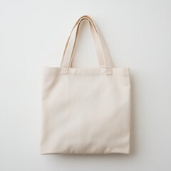 Beige Tote Bag with Reinforced Handles for Everyday Use