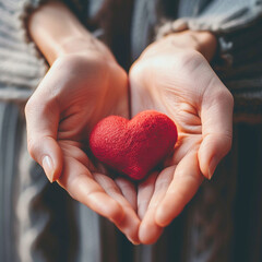 Obraz premium Close-up of hands holding heart shape