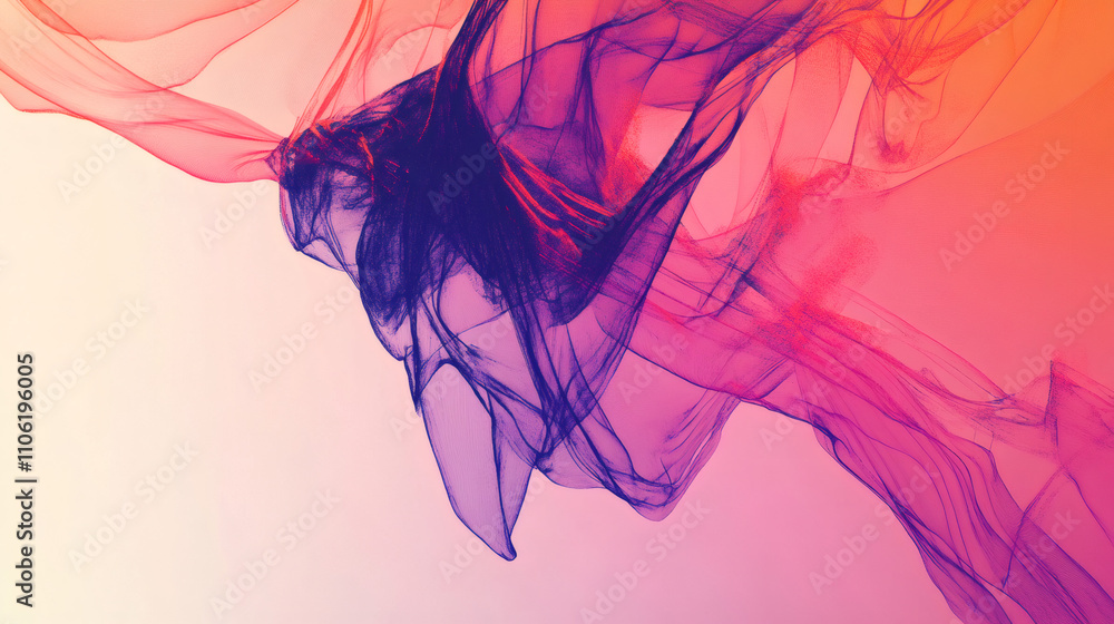 Poster dynamic and flowing abstract background with intertwining pink and purple swirls exudes a sense of m